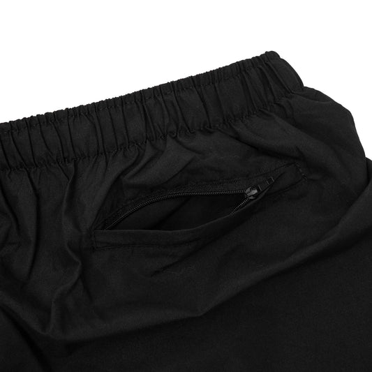 COBRA CAPS Microfiber Shorts in BLACK — Back Pocket with Zipper Detail