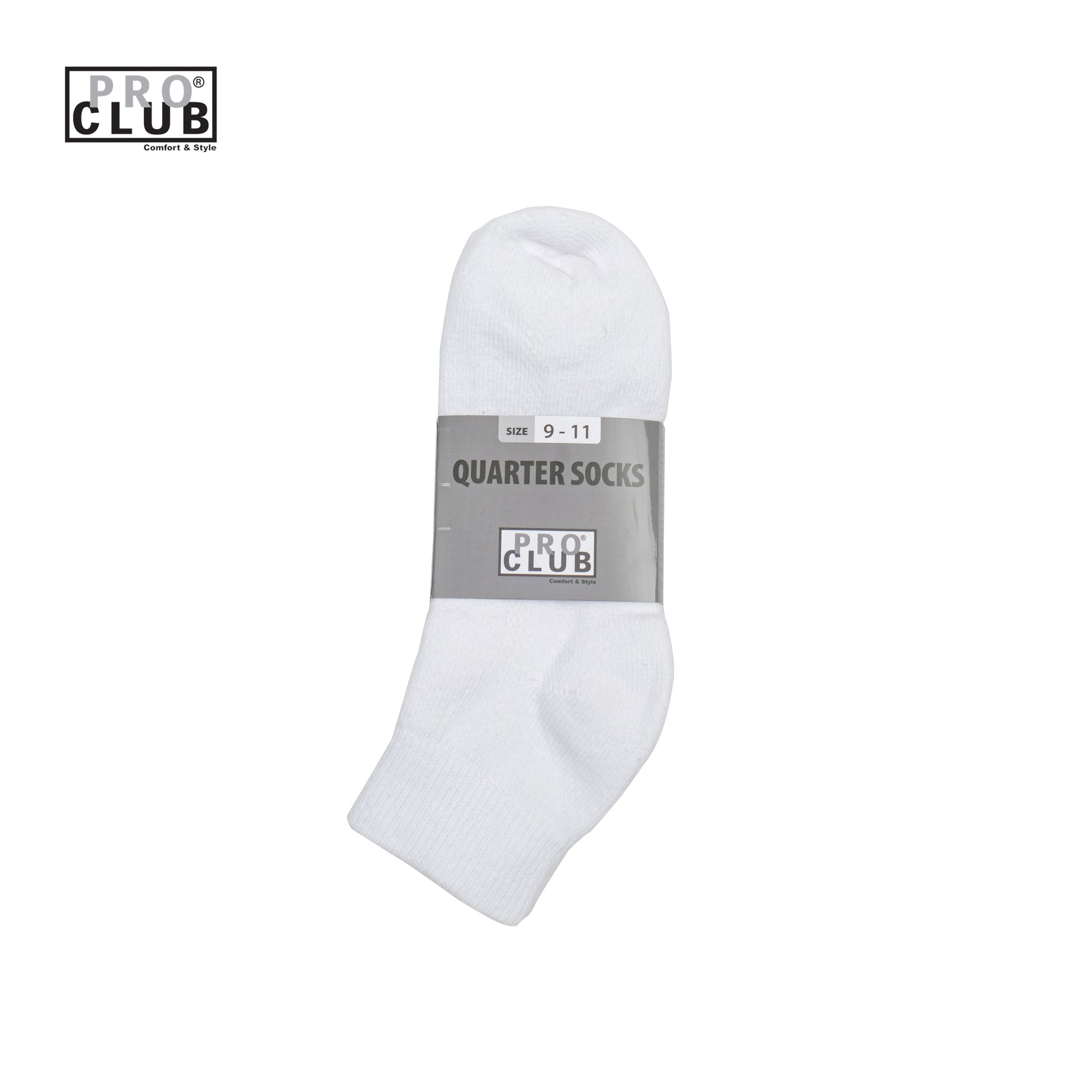 PROCLUB 6.5oz Heavyweight 3-Pack Quarter Socks in White — Heavyweight USA Cotton
