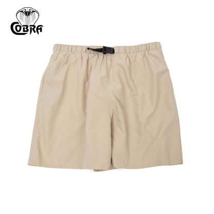 COBRA CAPS Microfiber Shorts in KHAKI — Quick-Dry Adjustable Buckle