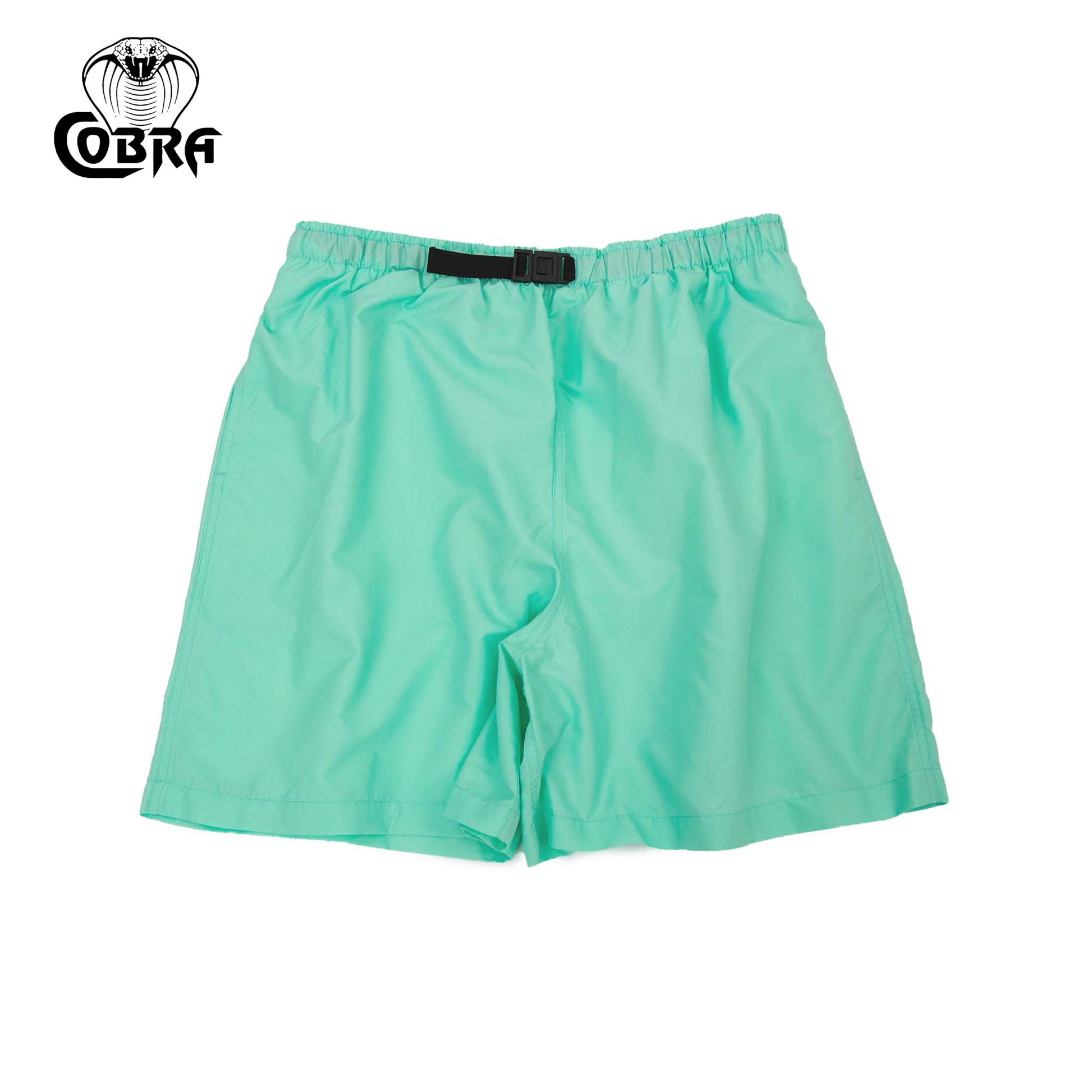 COBRA CAPS Microfiber Shorts in MINT GREEN — Quick-Dry Adjustable Buckle