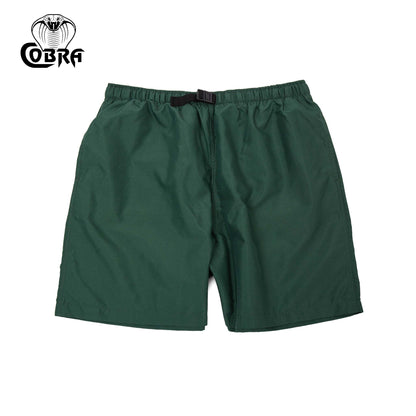 COBRA CAPS Microfiber Shorts in DARK GREEN — Quick-Dry Adjustable Buckle