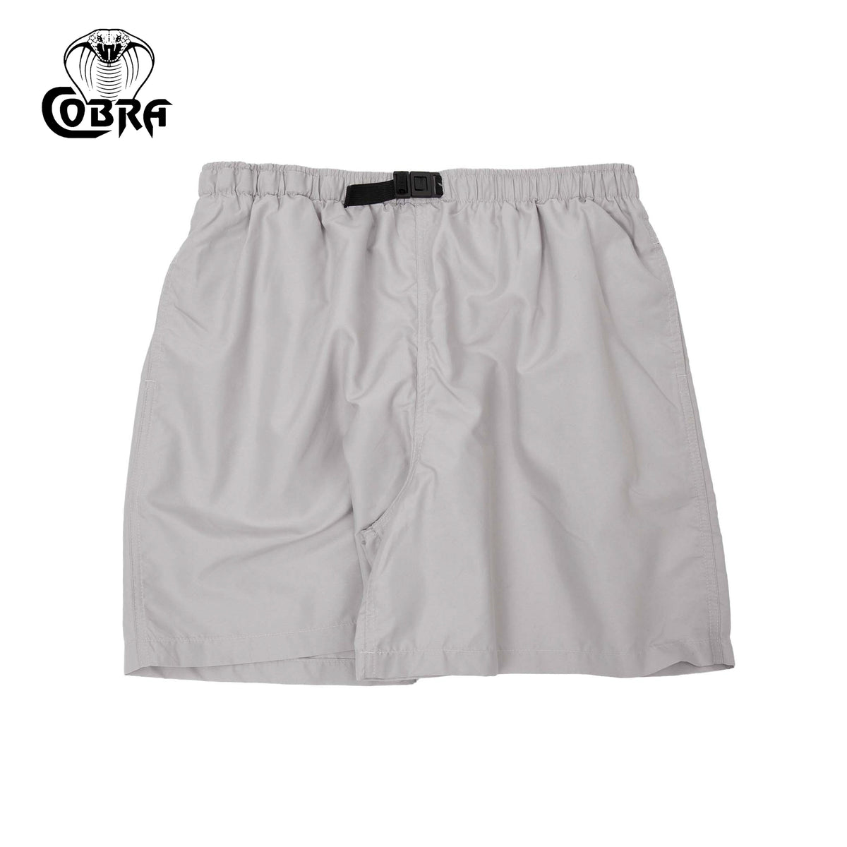 COBRA CAPS Microfiber Shorts in STONE — Quick-Dry Adjustable Buckle