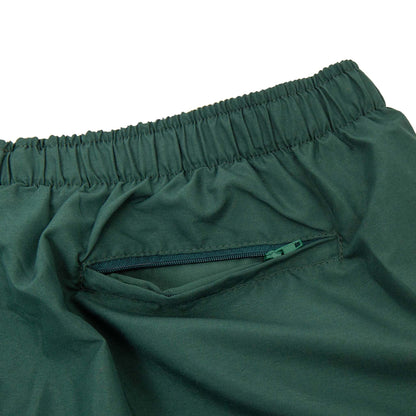 COBRA CAPS Microfiber Shorts in GREEN — Back Pocket with Zipper Detail