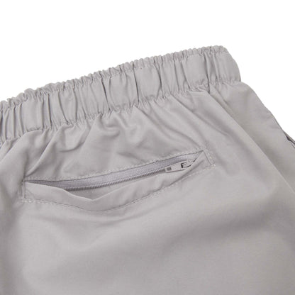 COBRA CAPS Microfiber Shorts in STONE — Back Pocket with Zipper Detail
