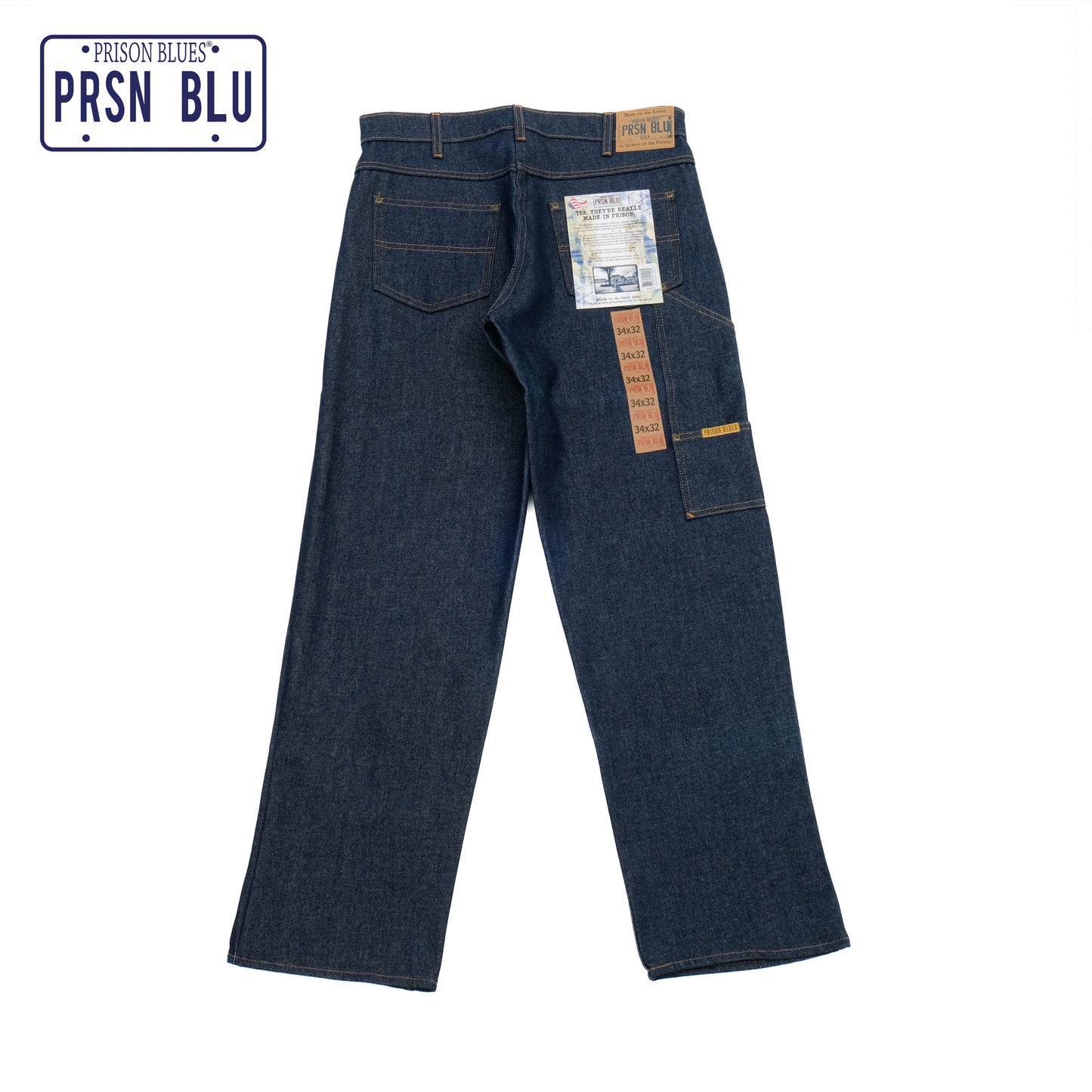 PRISON BLUES Work Utility Jeans in Rigid Blue | 7 Pocket Denim