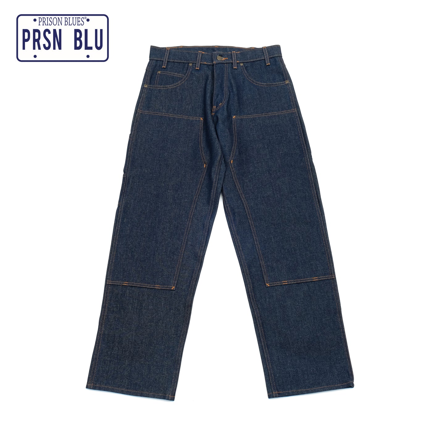 PRISON BLUES Double Knee Jeans in Rigid Blue | Heavyweight Denim