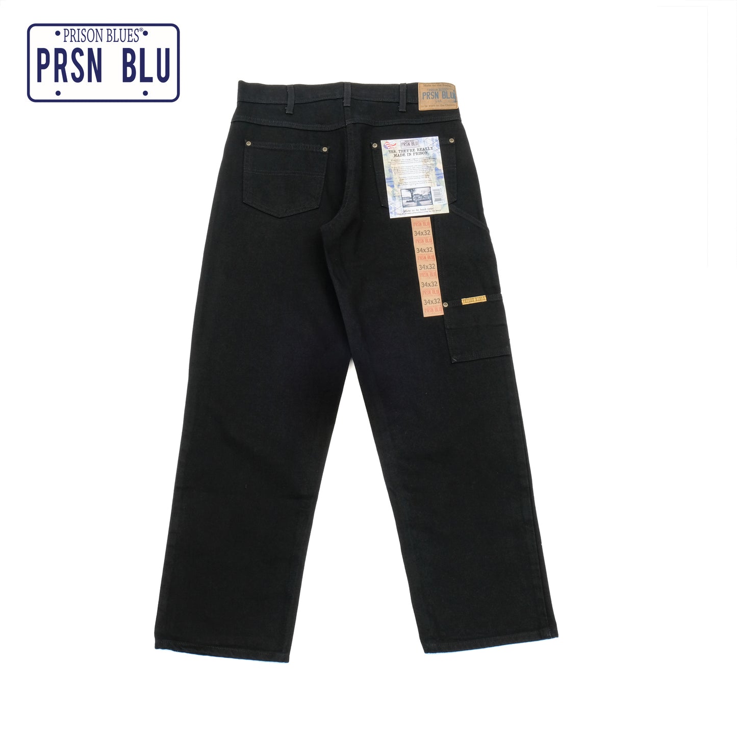 PRISON BLUES Work Utility Jeans in Rinsed Black | 7 Pocket Denim