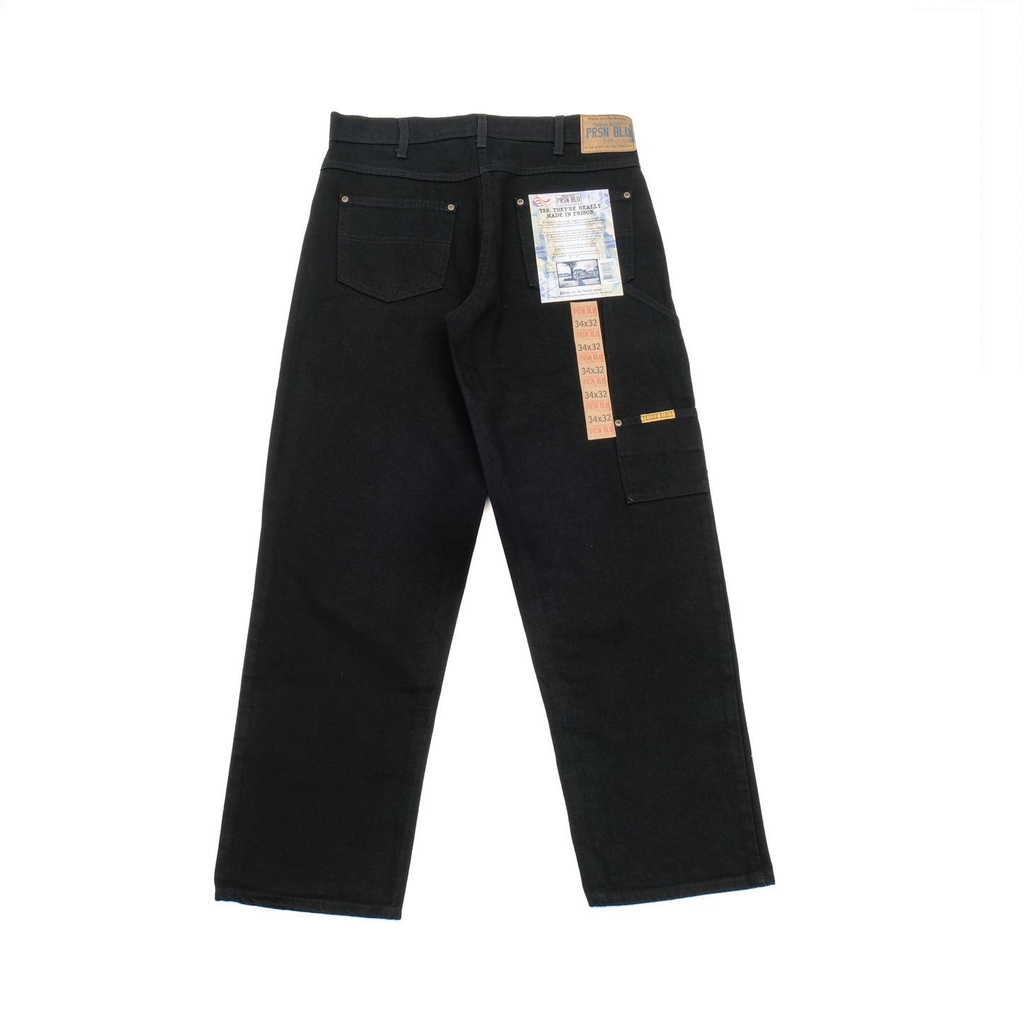 PRISON BLUES / RINSED BLACK / DOUBLE KNEE JEANS