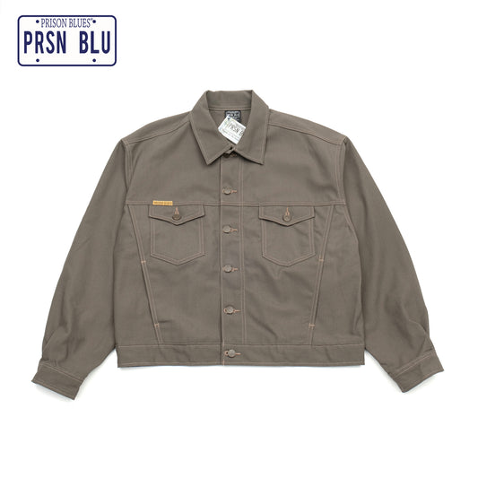 PRISON BLUES Western Jacket in Rigid Olive | Heavyweight Denim Jacket