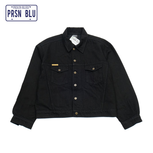 PRISON BLUES Western Jacket in Rinsed Black | Heavyweight Denim Jacket