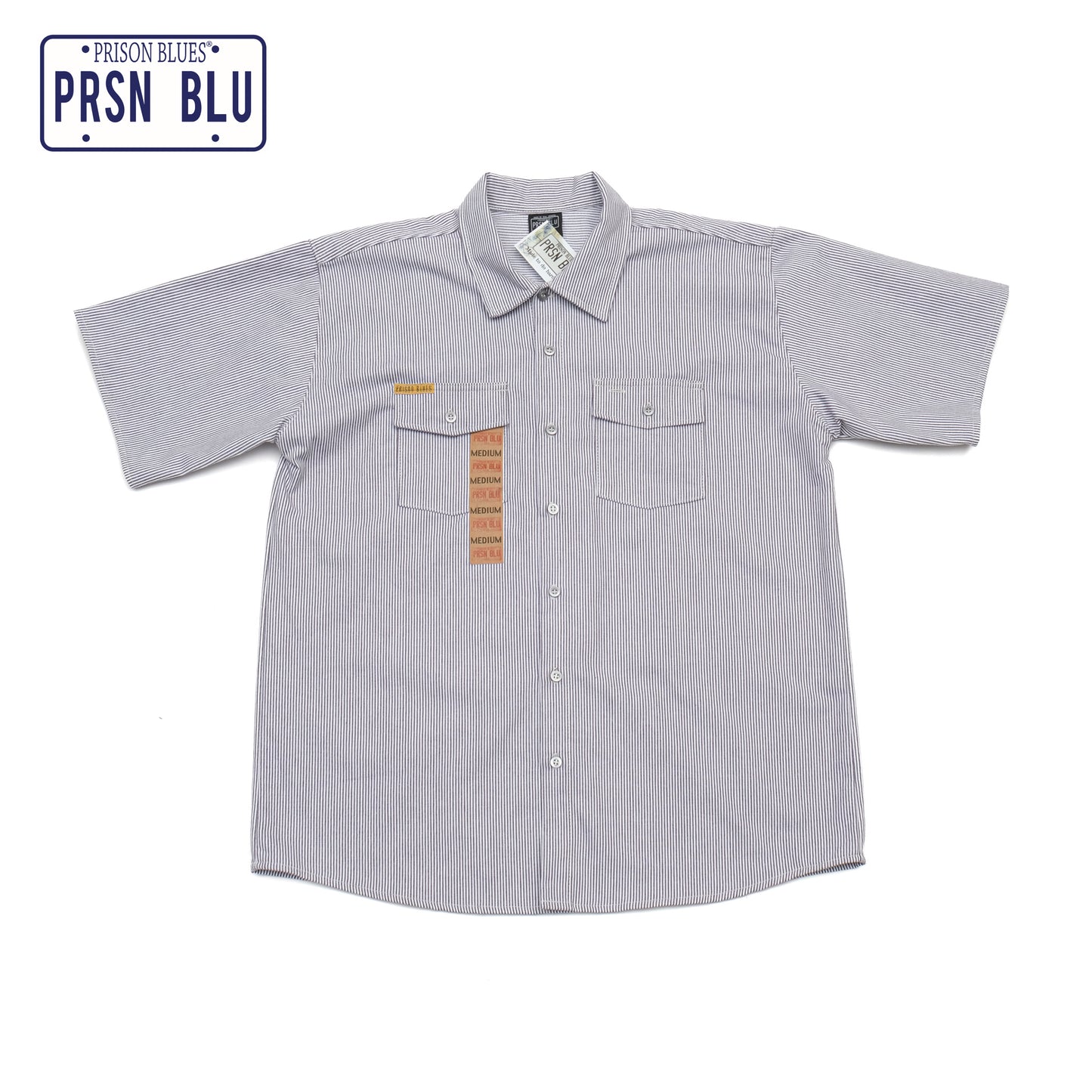 PRISON BLUES Short Sleeve Work Shirt in Hickory | Made in USA