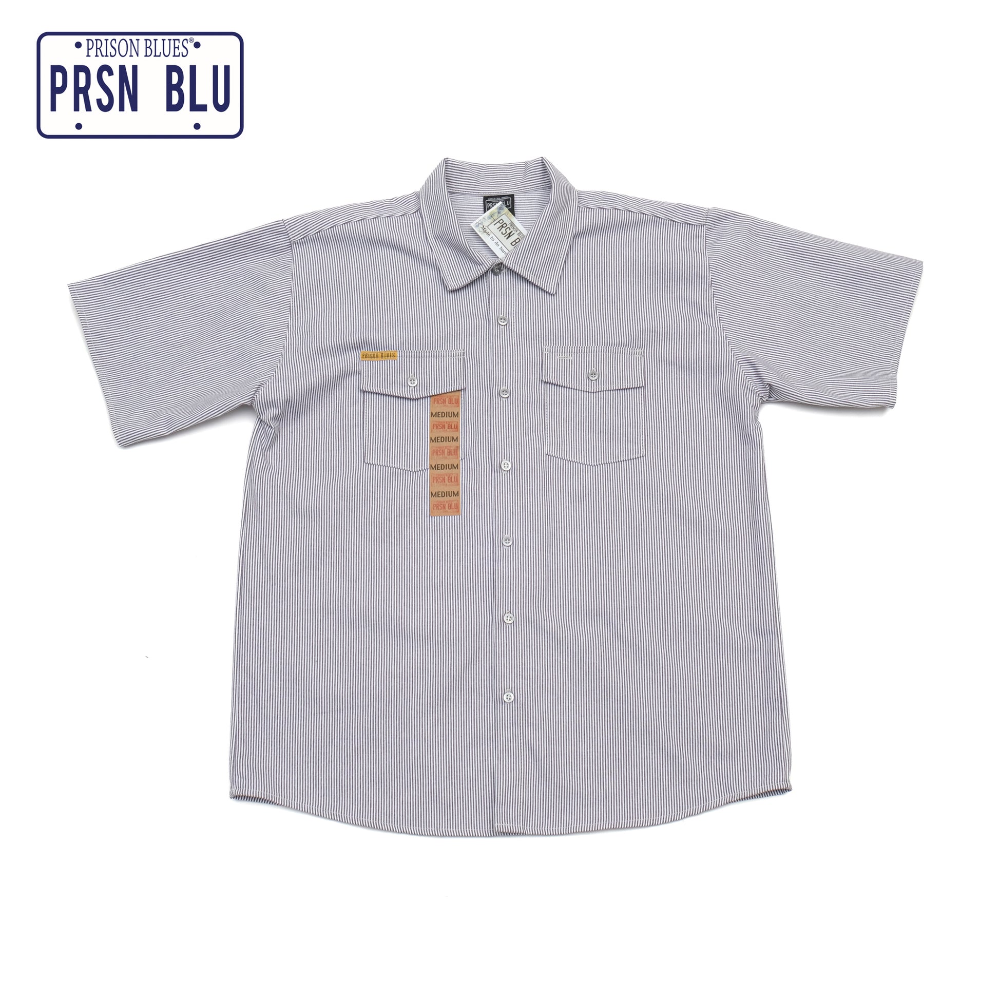 PRISON BLUES Short Sleeve Work Shirt in Hickory | Made in USA