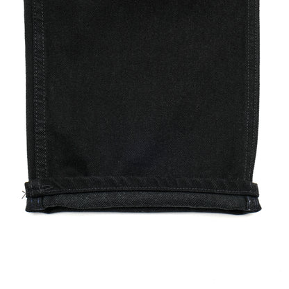 PRISON BLUES Heavyweight Jeans in Rinsed Black | Hem Detail