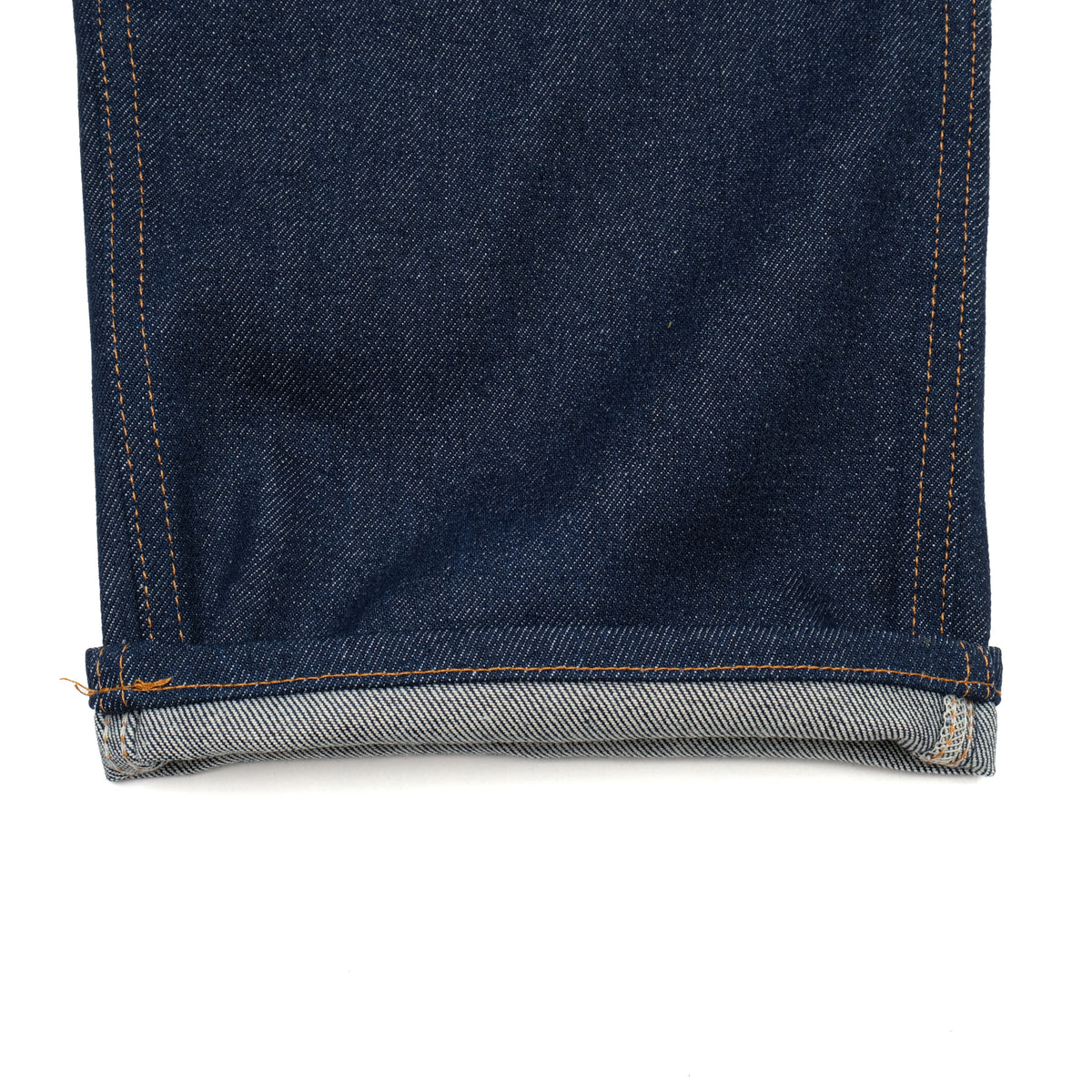 PRISON BLUES Heavyweight Jeans in Rigid Blue | Hem Detail