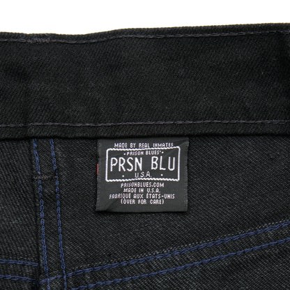PRISON BLUES Heavyweight Jeans in Rinsed Black | Made in USA Tag Detail