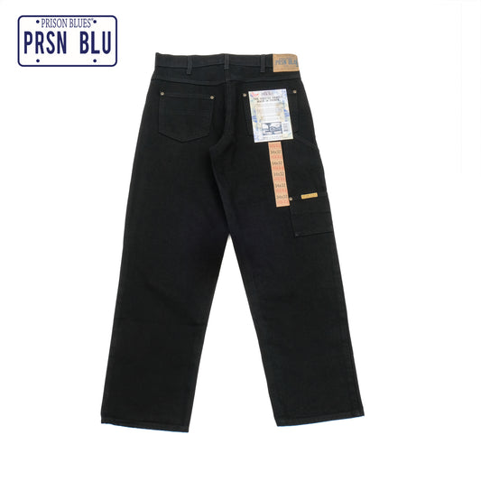 PRISON BLUES Work Utility Jeans in Rinsed Black | 7 Pocket Denim