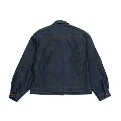 PRISON BLUES Western Jacket in Rigid Blue | Heavyweight Denim Jacket Back View