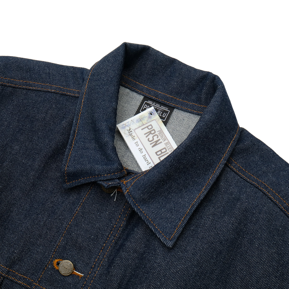 PRISON BLUES Western Jacket in Rigid Blue | Collar and Button Detail