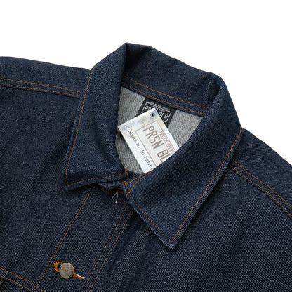PRISON BLUES Western Jacket in Rigid Blue | Collar and Button Detail