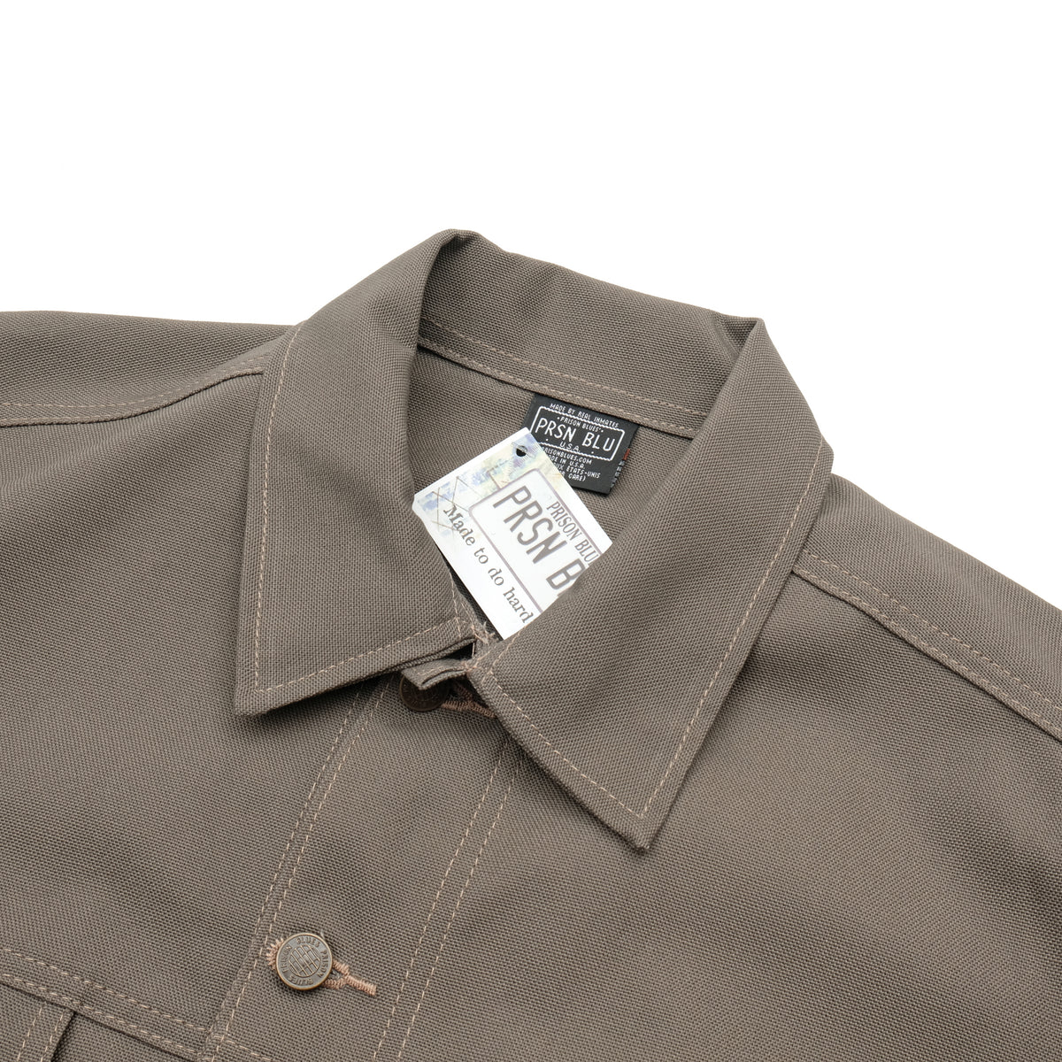 PRISON BLUES Western Jacket in Rigid Olive | Collar and Button Detail
