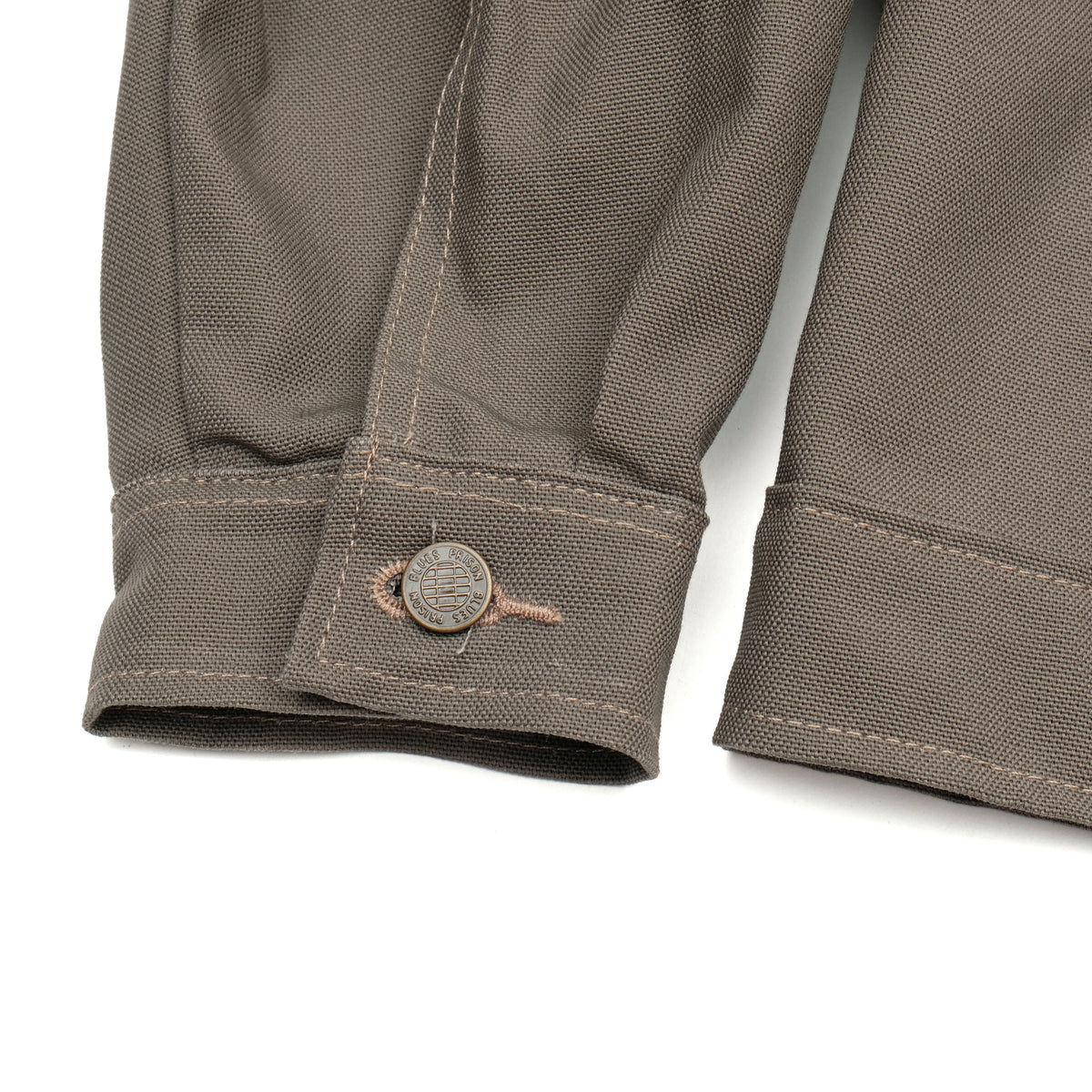 PRISON BLUES Western Jacket in Rigid Olive | Adjustable Button Cuff Detail