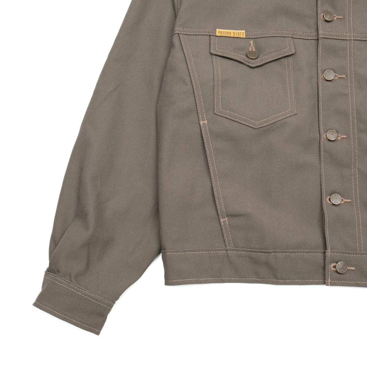 PRISON BLUES Western Jacket in Rigid Olive | Waist Pocket Detail