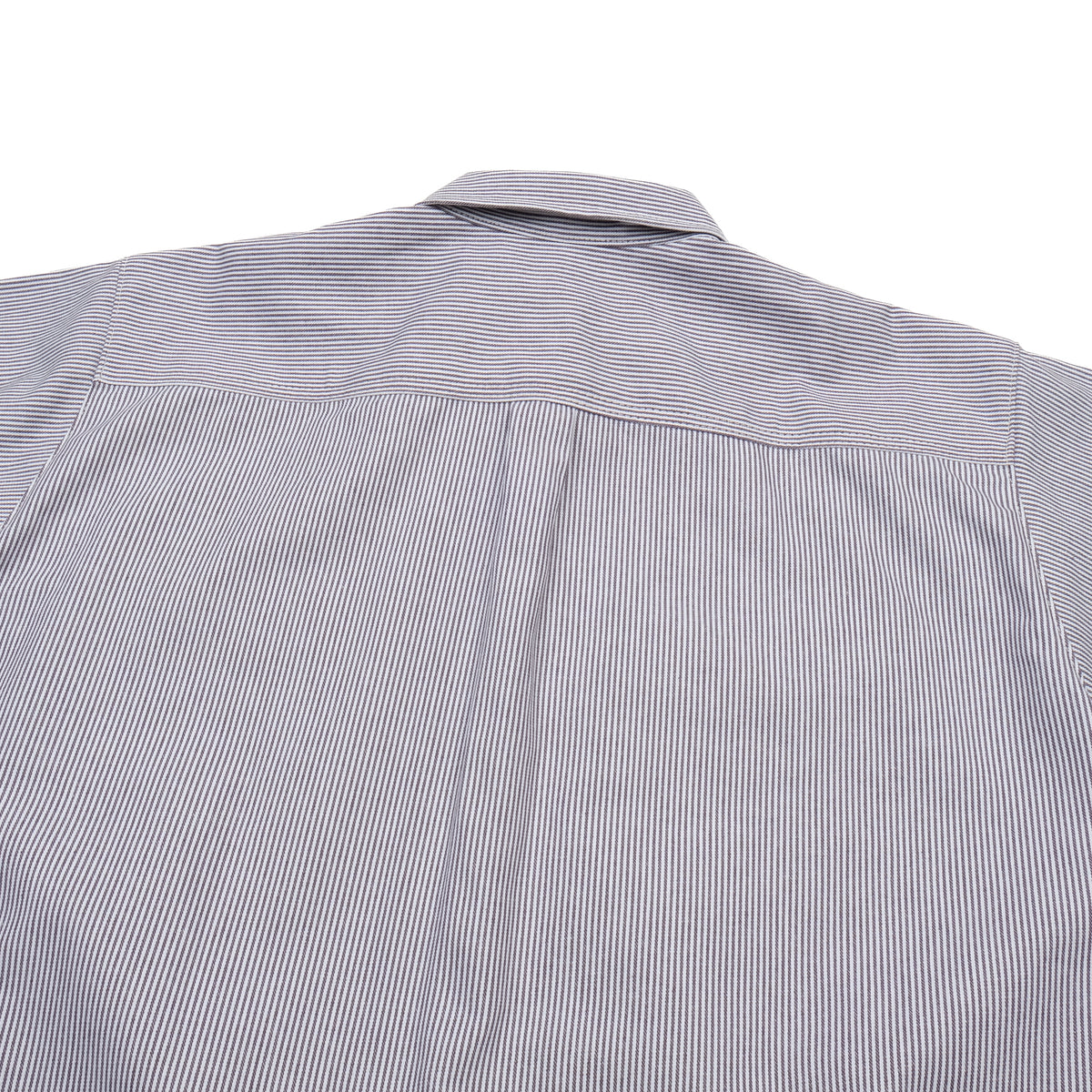 PRISON BLUES Short Sleeve Work Shirt in Hickory | Back View with Center Pleat