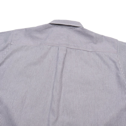 PRISON BLUES Short Sleeve Work Shirt in Hickory | Back View with Center Pleat
