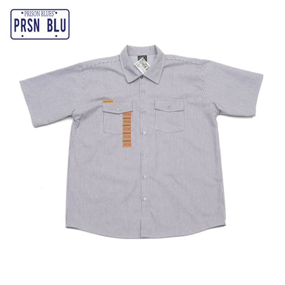 PRISON BLUES Short Sleeve Work Shirt in Hickory | Made in USA