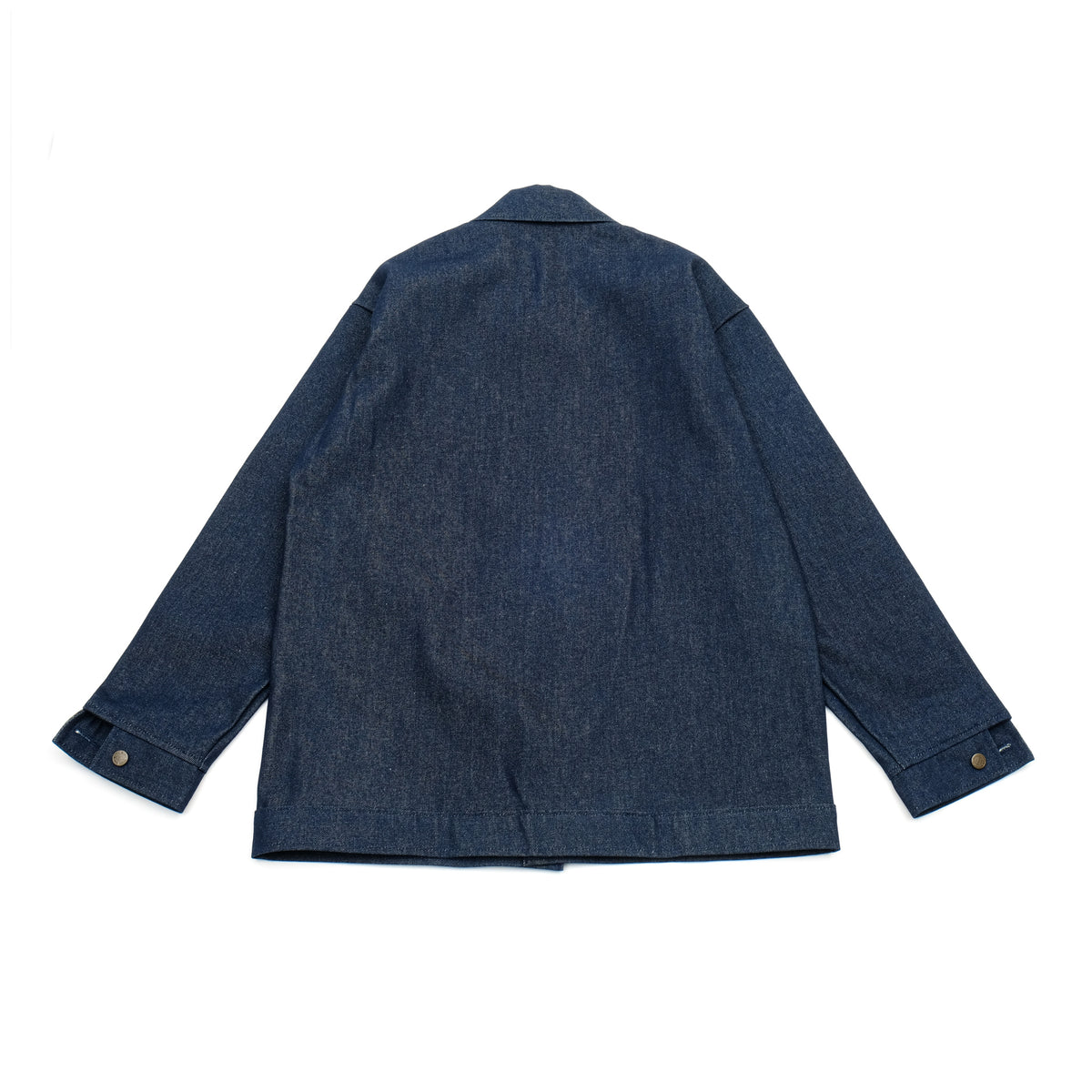 PRISON BLUES Yard Coat in Rigid Blue | Heavyweight Denim Back View