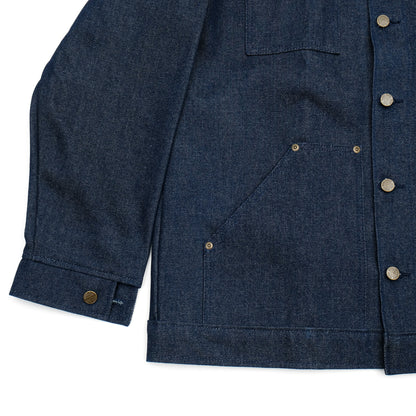 PRISON BLUES Yard Coat in Rigid Blue | Adjustable Button Cuff and Pocket Detail