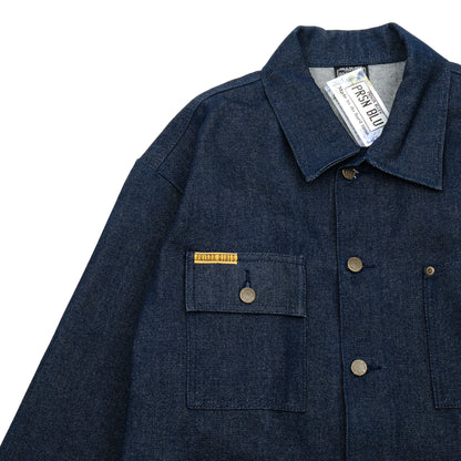 PRISON BLUES Yard Coat in Rigid Blue | Chest and Hand Pocket Detail