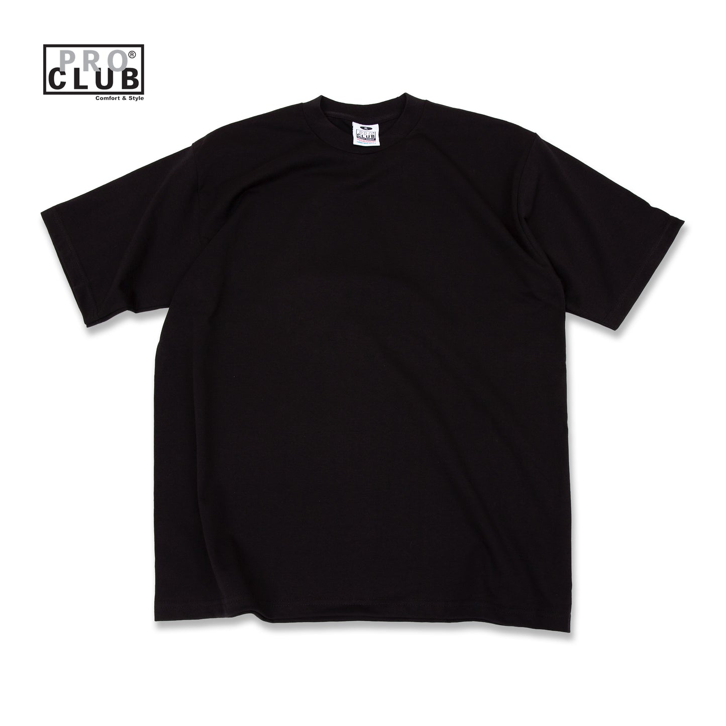 PROCLUB 6.5oz Heavyweight Short Sleeve Tee in Black — Heavyweight USA Cotton