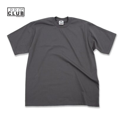 PROCLUB 6.5oz Heavyweight Short Sleeve Tee in Graphite — Heavyweight USA Cotton