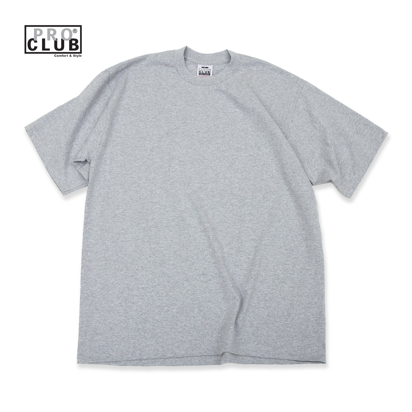 PROCLUB 6.5oz Heavyweight Short Sleeve Tee in H.Gray — Heavyweight USA Cotton