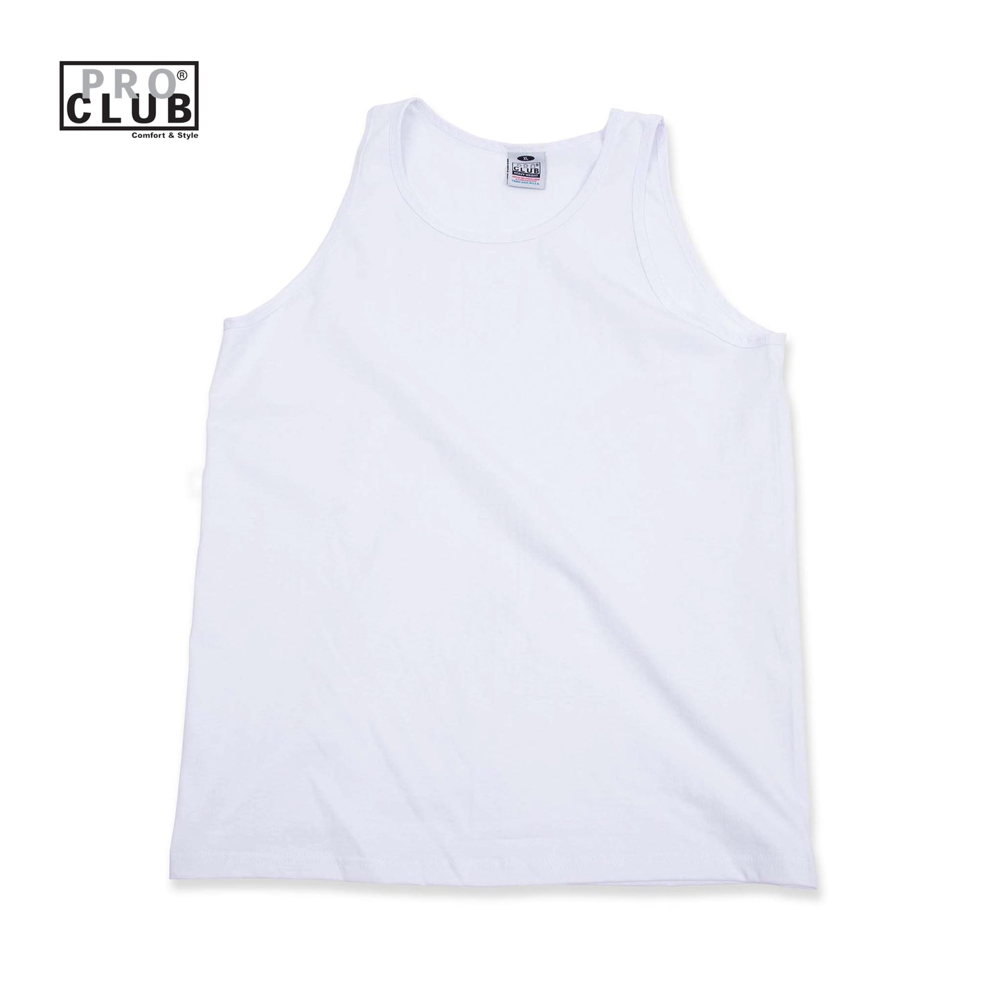 PROCLUB 6.5oz Heavyweight Tank Top in White — Heavyweight USA Cotton