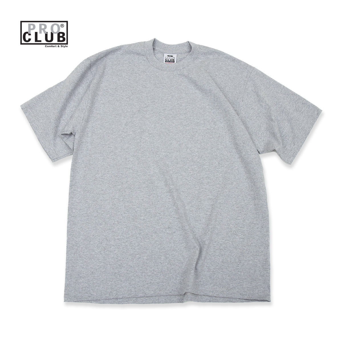 PROCLUB 6.5oz Heavyweight Short Sleeve Tee in Heather Gray — Heavyweight USA Cotton
