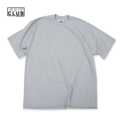 PROCLUB 6.5oz Heavyweight Short Sleeve Tee in Heather Gray — Heavyweight USA Cotton