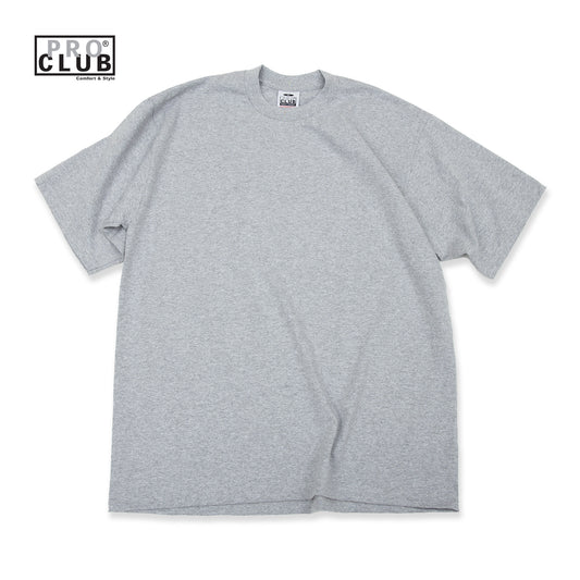 PROCLUB 6.5oz Heavyweight Short Sleeve Tee in Heather Gray — Heavyweight USA Cotton