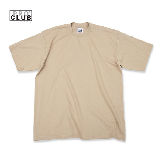 PROCLUB 6.5oz Heavyweight Short Sleeve Tee in Khaki — Heavyweight USA Cotton