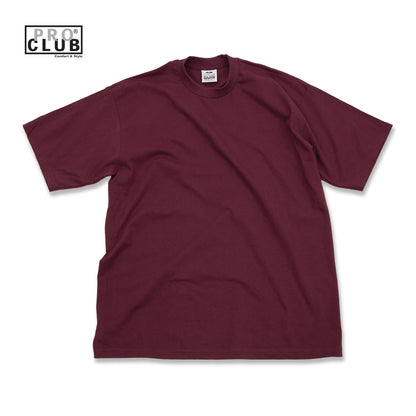 PROCLUB 6.5oz Heavyweight Short Sleeve Tee in Maroon — Heavyweight USA Cotton