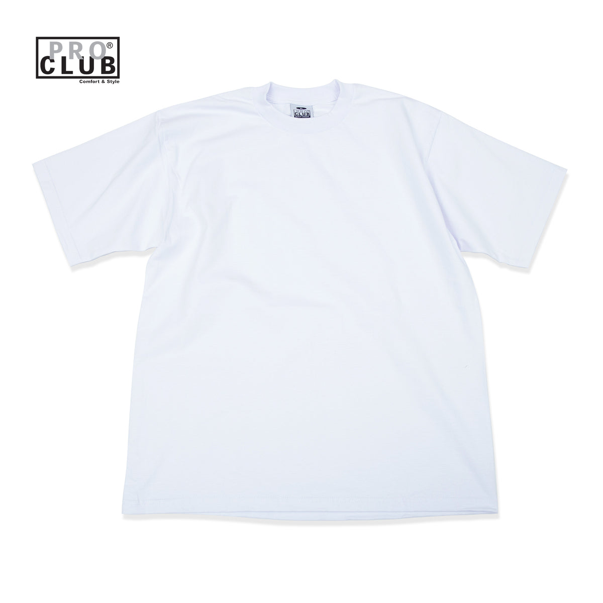 PROCLUB 6.5oz Heavyweight Short Sleeve Tee in White — Heavyweight USA Cotton
