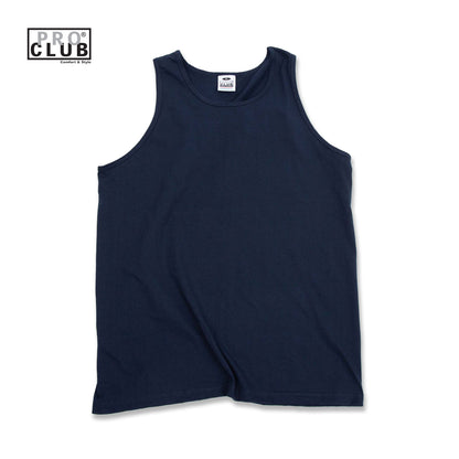 PROCLUB 6.5oz Heavyweight Tank Top in Navy — Heavyweight USA Cotton