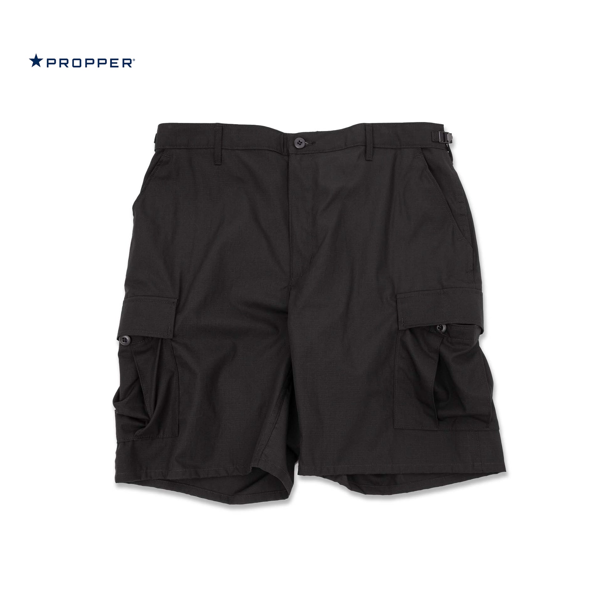 PROPPER BDU Cargo Shorts in Black — Military-Grade Ripstop Fabric