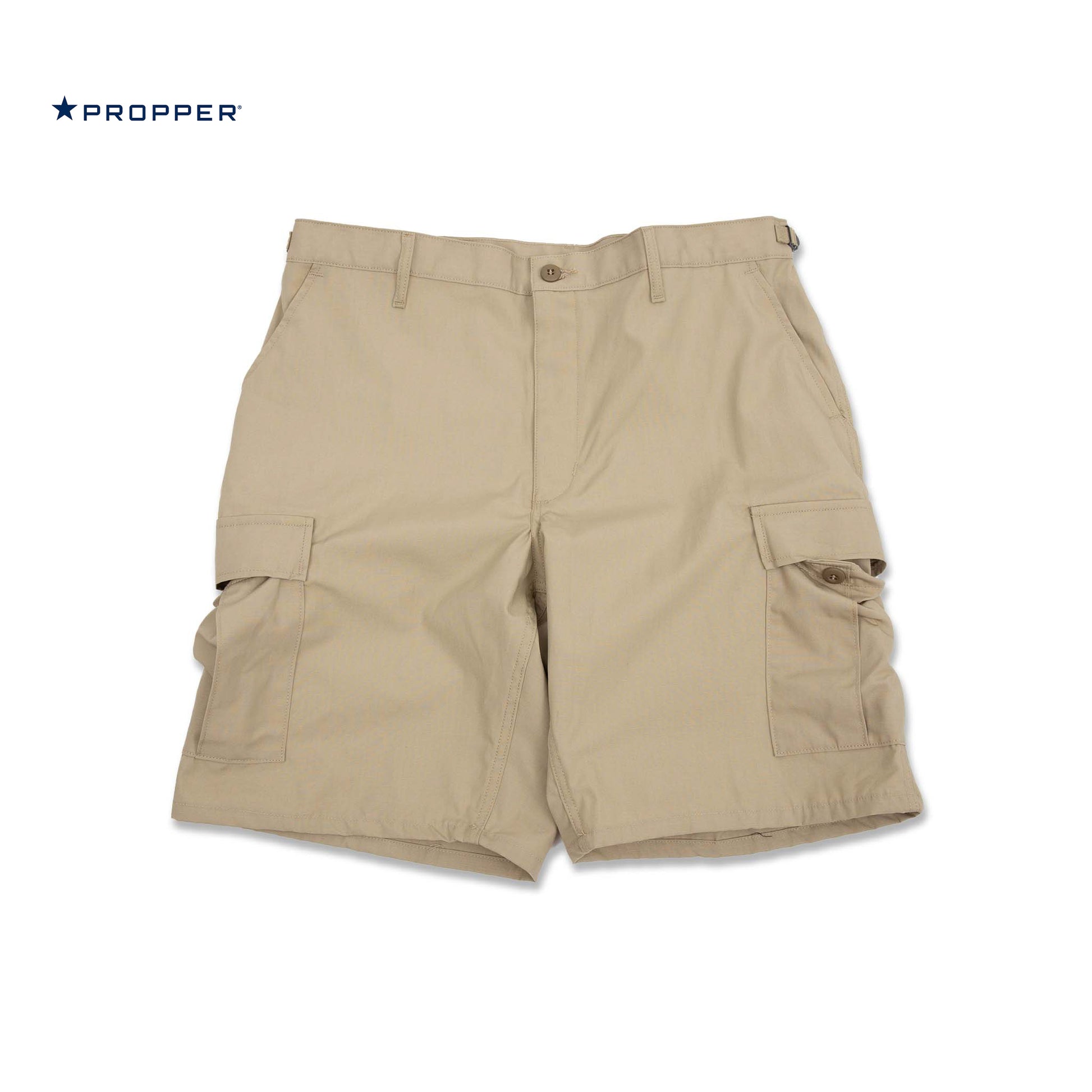 PROPPER BDU Cargo Shorts in Khaki — Military-Grade Ripstop Fabric