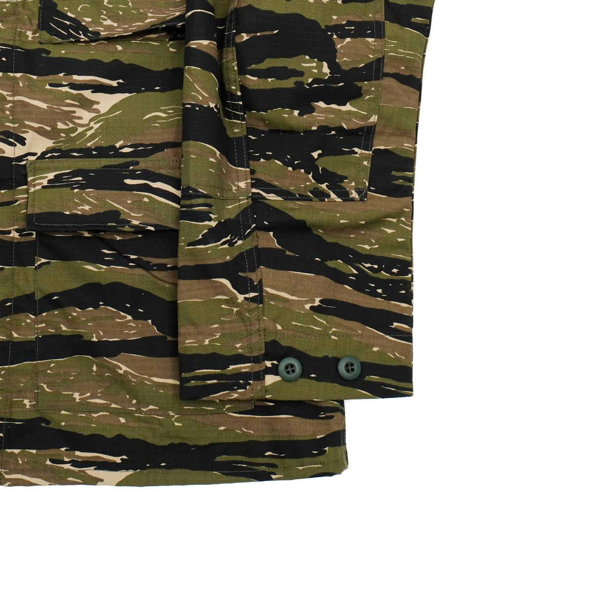 PROPPER BDU Coat in Asian Tiger Camo — Ripstop Adjustable Cuff Details