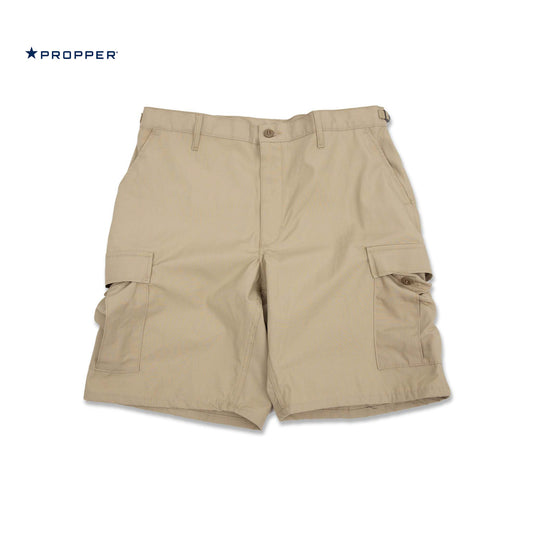 PROPPER BDU Cargo Shorts in Khaki — Military-Grade Ripstop Fabric