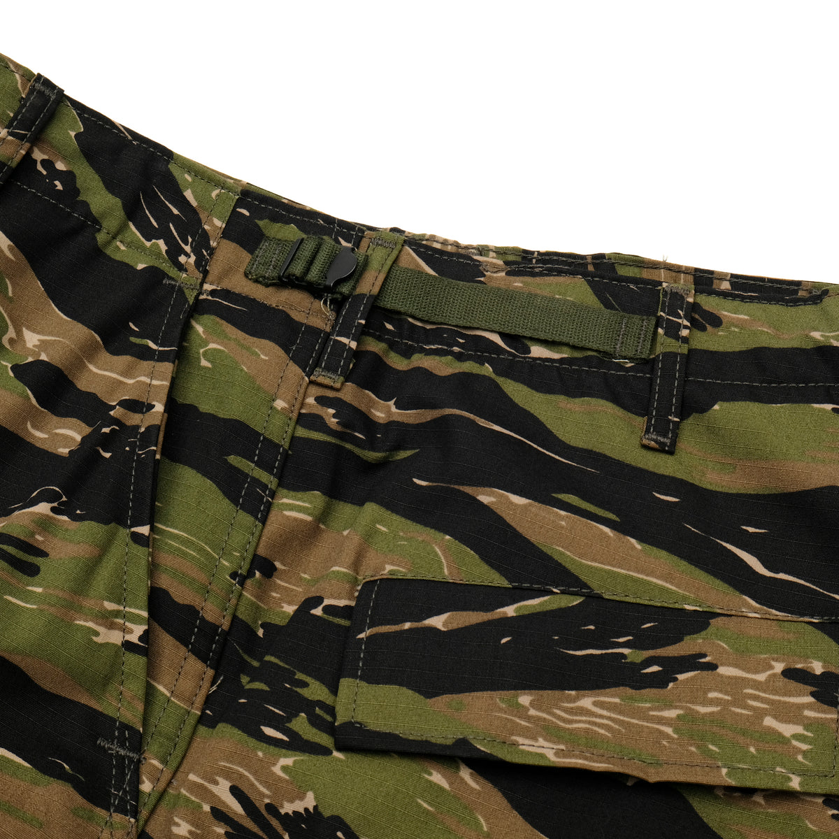 PROPPER BDU Cargo Pants in Asian Tiger Camo — Side Waist Adjusters Detail