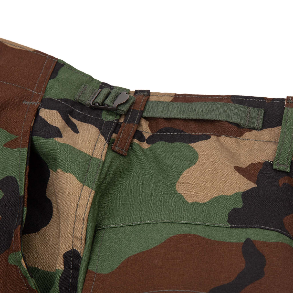 PROPPER BDU Cargo Pants in Woodland Camo — Side Waist Adjusters Detail