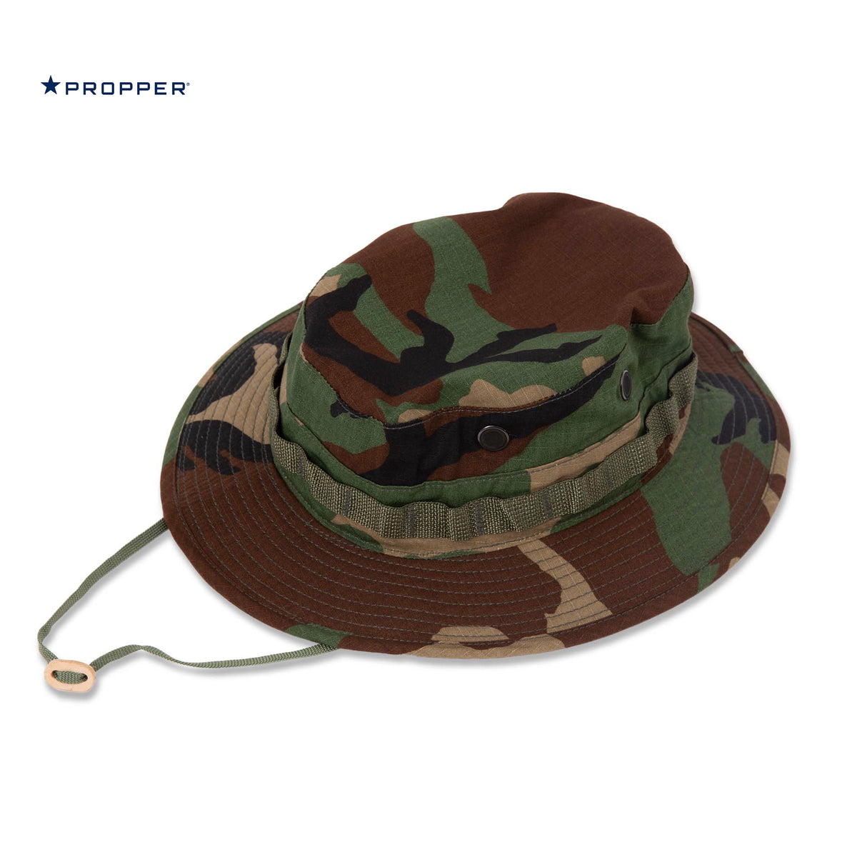 PROPPER BDU Boonie Hat in Woodland Camo  — Military-Grade Ripstop Fabric